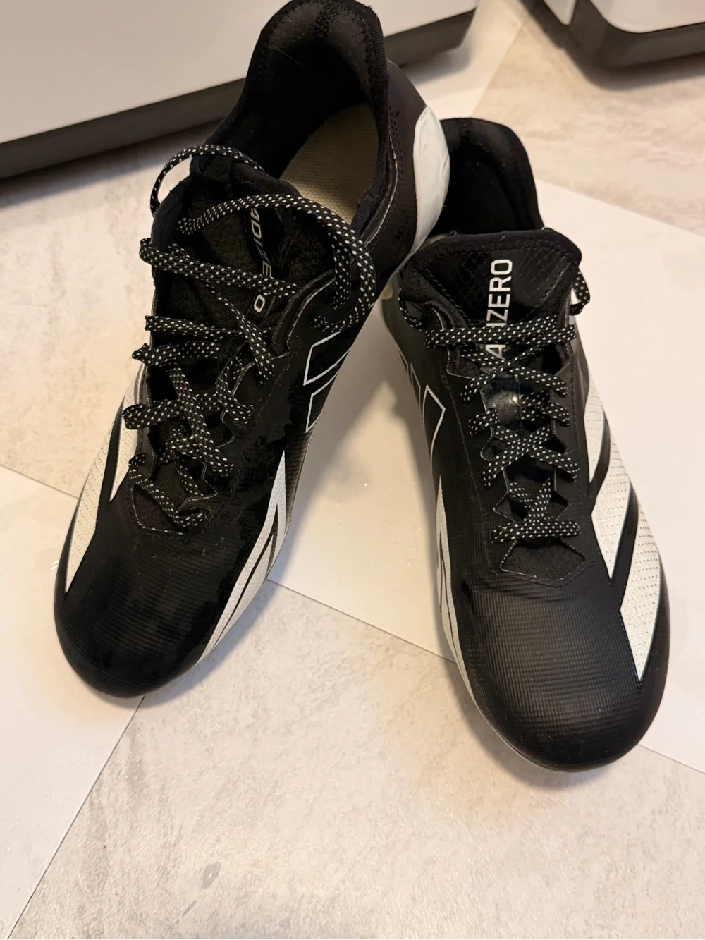 Adidas Adizero Men's Black and White Football Cleats
